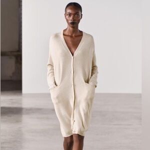 NWT Zara Long 100% Wool Cardigan